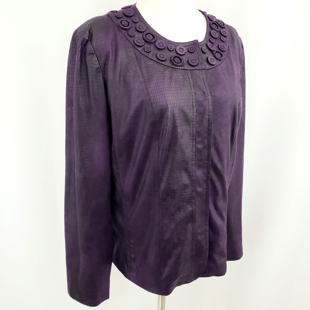 Chicos Lightweight Snap Button Jacket Medium (Siz… - image 4